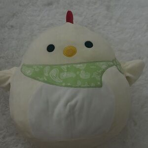 Squishmallows Cream Chicken Plush with Green Bandana